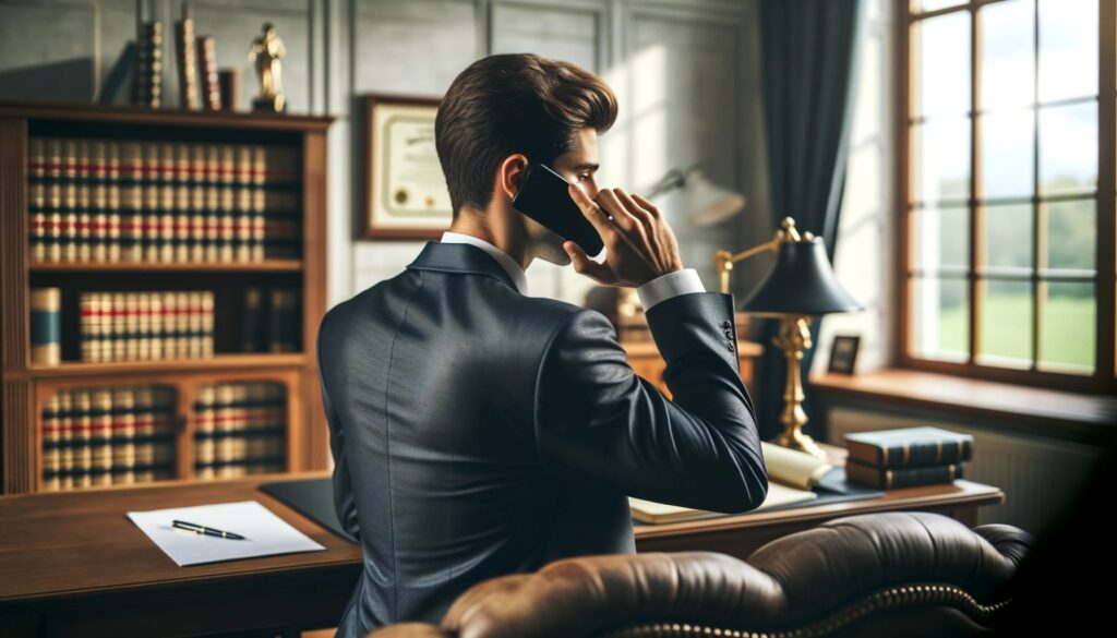 lawyer on cellphone