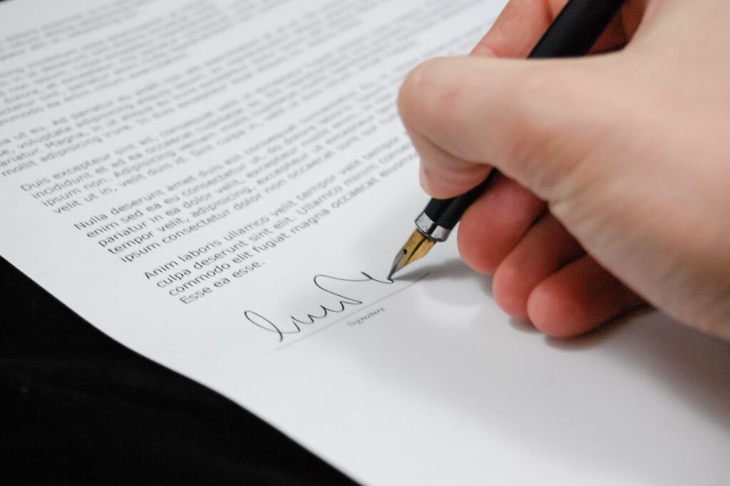 signing contract